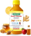 Heart Health 400 ml Dietary Supplement - Supports Heart Wellness and Lowers Cholesterol - Apple Cider Vinegar (ACV), Garlic Juice, Ginger, Lemon, and Honey - 1 Bottle