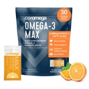 Coromega MAX 2400mg Omega-3 Fish Oil + Vitamin D Squeeze Packets, Wild-Caught, No Fishy Taste - 3X Better Absorption Than Softgels, Supports Brain & Heart Health (30 Servings,Citrus Burst)