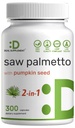 Saw Palmetto Suplemento con semilla de calabaza, 300 cápsulas ← Promociona la salud de próstata ¦ DHT Blocker vivir el crecimiento del cabello Vitaminas, Mantener la frecuencia urinaria normal