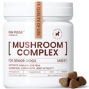 Pawpulse Formula Mushroom Chews for Dogs with Turkey Tail, Lion's Mane & Reishi – Senior Dog Supplement for Lipoma, Lumps & Bumps – Immune Support & Gut Health – 80 Count
