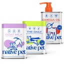 Native Pet Health & Wellness Bundle: Organic Goat Milk Powder for Vitality (60 Scoops), Daily Multivitamins for Immunity (30 Scoops) & Omega-3 Fish Oil for Coat & Heart Support (8 Oz.)