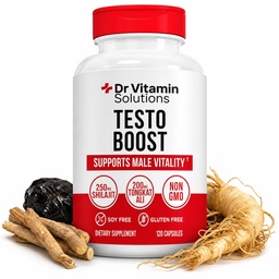 Testosterone Booster for Men - Tongkat Ali, Ashwagandha 300mg, Shilajit 250mg, Fenugreek, Panax Ginseng, Zinc, Vitamin D3 & Boron - Stamina Energy & Strength Support, 120 Capsules