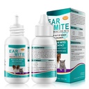 Ear Mites Treatment for Dogs & Cats - Cat Ear Mite Treatment with Aloe Vera, Kills on Contact & Soothes Itching, Vet-Recommended Formula for Pets Ear Cleaning, Fast-Acting 0.75oz Bottle