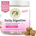 Wholistic Pet Organics: Probiotic Chews for Dogs Digestive Health - 60 Count - Dog Probiotics and Digestive Enzymes - Support Gut Health Immune Supplement Prevents Dog Digestive Problems