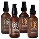 Terra Health Essentials 4-Pack Liposomal Supplement Bundle - Glutathione, Curcumin, Vitamin D3+K2 & Vitamin B12 - Antioxidant, Energy, Immune & Active Aging Support - 2oz Each, 30 Day Supply