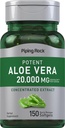 Piping Rock Aloe Vera Capsules 20000mg TEN 150 Softgels TENCIÓN Concentrado Extracto Suplemento Silencio No GMO, Gluten Free