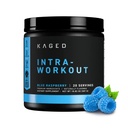 Kaged Intra-Workout Powder In-Kaged BCAAs, L-Citrulline & Beta-Alanine for Endurance 124mg Organic PurCaf Caffeine Coconut Water Powder 20 Servings Blue Raspberry