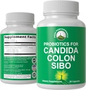 Probiotics for Candida, Colon Cleanse, IBS, and SIBO Support. Doctor Recommended Proprietary Microbiome Reset Probiotic Supplement. Gut Health and Overgrowth Treatment Capsules for Women & Men