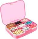 Restree Large Pill Organizer, Moisture Proof & Waterproof Travel Pill Case, Portable Medication Box with Adjustable Dividers for Vitamins Supplements Fish Oil and Daily Pills 9 Compartments (Pink)