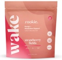 Rookie Wellness Wake - Natural Energy Drink Powder with 125 mg of Caffeine from Green Tea Extract, B-Complex Vitamins, Ashwagandha Extract, & Guarana Extract (30 Servings, Strawberry Fields)