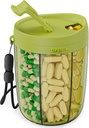PULIV Large Pill Bottle Organizer, Supplement Organizer for Holding 6 Various Vitamins, Pill Box Case with Anti-Mixing & Wide Opening Design, Easy to Retrieve Meds and 20 Pcs Stick-on Labels, Green