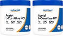 Nutricost Acetyl L-Carnitine (ALCAR) 100 GMS (2 Pack) - 100 Servings Each - 1000mg Per Serving - Pure Acetyl L-Carnitine Powder - Non GMO, Gluten Free