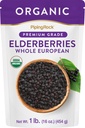 Piping Rock Elderberries Dried Organic | 1lb Bulk Supplement | European Whole Berries | Vegetarian, Non-GMO, Gluten Free
