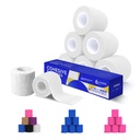 RISEN Cohesive Bandage 2” x 5 Yards, 6 Rolls, Self Adherent Wrap Medical Tape, Adhesive Flexible Breathable First Aid Gauze Ideal for Stretch Athletic