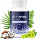 FlowForceMax Herbal Support Supplement - Natural Plant-Based Fórmula con Saw Palmetto Extract tención 30 Chewable Tablets, 1 Month Supply, Made in USA