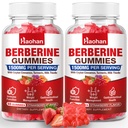 Haohan Berberine Gummies, 1500mg High Potency Berberine HCl, Ceylon Cinnamon, Milk Thistle, Immune System & Metabolism Support, Vegan, Strawberry Flavor, 120 Count