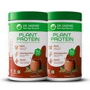 Dr. Vaidya’s Plant Protein Powder | Ayurvedic Pea Protein with Ashwagandha, Methi & Ajwain | 24g Protein per Serving | Muscle Gain, Energy & Weight Loss | 500g Chocolate Flavour (Pack of 2)