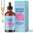 JoySpring Genius Drops - Orgánicas gotas de enfoque para niños TENIDO Clínicamente Provenido Suplemento de enfoque ayuda a los niños a mejorar en la escuela TENIDO Suplemento herbal con Ginkgo Biloba (4 fl oz) 120 Actuaciones