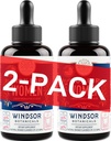 WINDSOR BOTANICALS Liquid Iron Supplement for Women 2-Pack - Folic Acid, Vitamin C, Vegan Liquid Iron Supplements for Anemia, Menstruation, Pregnancy Support - Drops Orange Flavor - 2x2oz