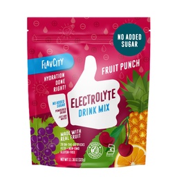 FlavCity Fruit Punch Electrolytes Powder Packets - 28 Hydration Packets - No Añadido Sugar - Hidration Powder with Real Fruit & Unrefined Sea Salt - Keto & Gluten-Free (28 Stick Packs)