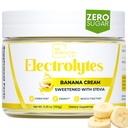 Zero Sugar - Banana Cream Electrolytes Powder - Refreshing Hydration - Caffeine Free Energy with All Natural Ingredients - Vegan, Keto & Paleo - Sugar Free Electrolytes Powder Drink Mix - 37 Servings