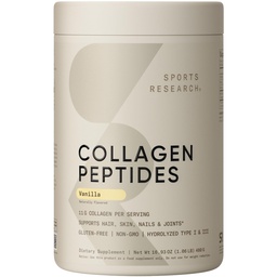Collagen Peptides de investigación deportiva - Hidrolyzed Tipo 1 & 3 Collagen Powder Protein Suplemento para la piel sana, uñas, &amp; articulaciones - Easy Mixing Vital Nutrients & Proteins, Collagen for Women &amp; Men