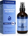 Magnesium Oil for Feet (4 fl oz), Magnesium Spray, 100% Pure & Organic Natural Magnesium Chloride Oil Glass Bottle, Topical Magnesium Spray Oil for Feet, Easy to Use 120ml