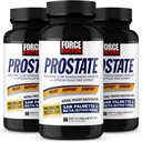 FORCE FACTOR Prostate, 3-Pack, Saw Palmetto y Beta Sitosterol Suplemento para Hombres, Apoyo a la Salud de la Prostata, Soporte de Tamaño, Alivio urinario, Control de la vejiga, Reducir la orina nocturna, 180 Softgels