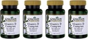 Complejo de vitamina D Swanson con vitaminas D2 &amp; D3 - Complejo completo de vitaminas Sunshine para la salud ósea, dental e inmunitaria - Suplemento de vitaminas ( 50 mcg, 60 cápsulas vegetales ) 4 Pack