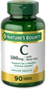 Nature's Bounty Vitamin C, Support for a Healthy Immune System, 500 mg Vitamin C with Rosehips, 90 Chewable Tablets