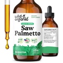Wild & Organic Saw Palmetto Tincture - Saw Palmetto Extract Supplement for Men &amp; Women - Liquid Powder Based Drops - Serenoa Repens Berries - Vegan, Sugar &amp; Alcohol-Free - 4 fl oz