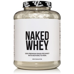 NAKED WHEY 5LB 100% Grass Fed Unflavored Whey Protein Powder - Sólo 1 Ingrediente, Undenatured - No GMO, Soy o Gluten - No Preservatives - Promover el crecimiento muscular y la recuperación - 76 Servings