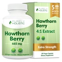 Puramente Holistic Hawthorn Berry - 150 cápsulas Vegan - 5 meses de suministro - High Strength 4:1 Extracto - Suplemento No GMO Hawthorne - Apoyos Cardiovascular &amp; Salud Digestiva