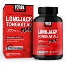 Force Factor Longjack Tongkat Ali Max for Men, Male Stamina and Vitality Supplement Made with Tongkat Ali Extract and Key Natural Ingredients for Superior Absorption, 1200mg, 60 Capsules