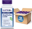 Natrol Mood Positive 5-HTP 50mg with L-Theanine, Vitamin B6, Vitamin B12 and Folate, Dietary Supplement Helps Support a Positive Mood, 50 Tablets, 25-50 Day Supply (Pack of 12)