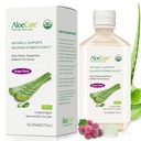 AloeCure USDA Organic Aloe Vera Juice Grape Flavor, Made Within 12 Hours of Harvest - Pure Aloe Vera Digestive &amp; Immune Health Supplement, Helps Maintain Balanced Stomach Acidity, 16.7oz Botella
