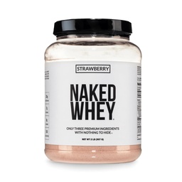 NAKED Strawberry Whey Protein Powder, Solo 3 Ingredientes, 25g Grass Fed Whey Protein Powder, Aid Muscle Growth & Recovery - 24 Servings