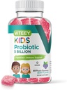 Viteey Probiotic Gummies for Kids - 5 Billion CFUs - Probiotics Kids Constipation Relief, Natural Immune & Digestive Health Support - Vegetarian, Gelatin Free, GMO Free - Tasty Berry Flavored Gummy