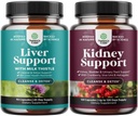 Bundle of Liver Cleanse Detox &amp; Repair - Silymarin Milk Thistle Suplementos con Dandelion Root, Choline, Beetroot & Artichoke Extract y Kidney Support with Uva Ursi, Stinginging Nettle & Astragalus