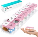 Odaro Extra Large Weekly Pill Organizer 2 Times A Day, Pill Box 7 Day Am Pm to Hold Daily Medicine Vitamin and Supplements - Pink