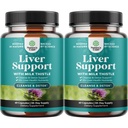 Natures Craft Liver Cleanse Detox &amp; Repair 2 Pack Bundle - Herbal Liver Support Milk Thistle Suplemento - Silymarin Milk Thistle Suplementos con Dandelion Root, Choline, Beetroot & Artichoke Extract