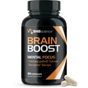 Suplemento de Booster de Cerebro para Focus - Nootropics validados clínicamente Suplemento de Apoyo Cerebral con Bacopa Monnieri Extracto " Patented goBHB for Cognitive Support - 3rd Party Tested (30 Servings)