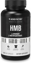 Fundamentos de fábrica Jacked HMB Capsules - HMB Suplementos para el crecimiento del músculo magro, prevención de la desintegración del músculo durante Calorie-Deficits, " Mejorar la recuperación del músculo - 120 cápsulas de verduras