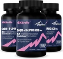 CoQ10 100mg + R-Lipoic Acid 200mg per Serving, 3 Month Supply, Up to 5X Improved Absorption, R-Lipoic Acid/CoQ10 Supplement for Heart Health and Cognitive Health-180 Capsules