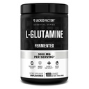 Jacked Factory L-Glutamine Powder 100 Servings - Vegan Fermented L Glutamine Supplement for Post Workout Muscle Recovery, Immunity, Digestive Health | No Artificial Filler - Unflavored