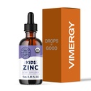 VIMERGY Kids USDA Organic Liquid Zinc Sulfate – for Children & Adolescence 1-18 Years Old, Fast-Absorbing Immune Support* – Promotes Healthy Bones, Hair & Skin. Kosher, Vegan, Non-GMO – 55 mL