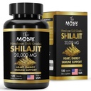 Shilajit orgánico con ácido fúlvico, ácido húmico, 85+ Minerales- Gold Grade Plus - Igual que Resin - Energía, resistencia, apoyo cerebral - 120 cápsulas - Hecho en los EE.UU.