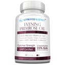 Aprobada Ciencia Evening Primrose Oil - Maximum Strength - Cold Pressed - 10% GLA - Hormonal Balance, Skin and Heart Health - 60 Softgels - All Natural
