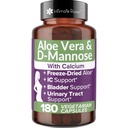 Intimate Rose Aloe Vera Capsules - IC Suplementos - 200x Concentrate Pure Aloe Vera + D-Mannose + Calcio - Easy to Swallow Aloe Pills