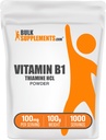 BulkSupplements Thiamine HCl Powder - Thiamine Hydrochloride, B1 Vitamins, Thiamine B1 Supplement, Thiamine 100mg - Gluten Free, 100mg per Serving, 100g (3.5 oz) (Pack of 1)